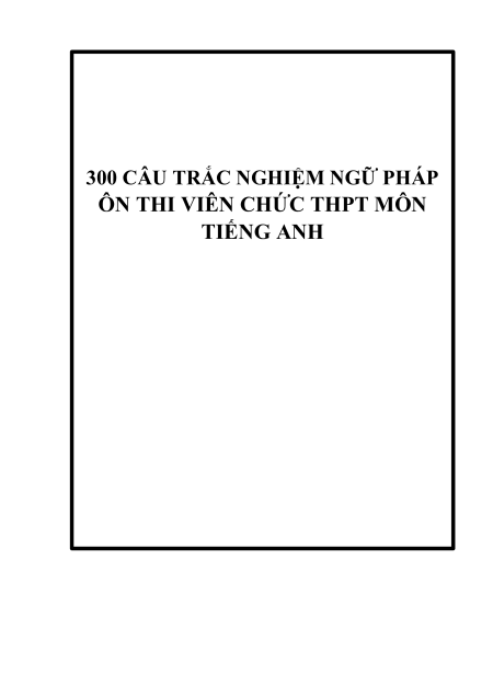 Tài liệu ôn thi Viên chức THPT Tiếng Anh