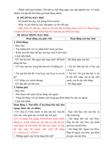 Giáo án Tự nhiên xã hội lớp 3 (sách mới) | Giáo án Tự nhiên và xã hội lớp 3