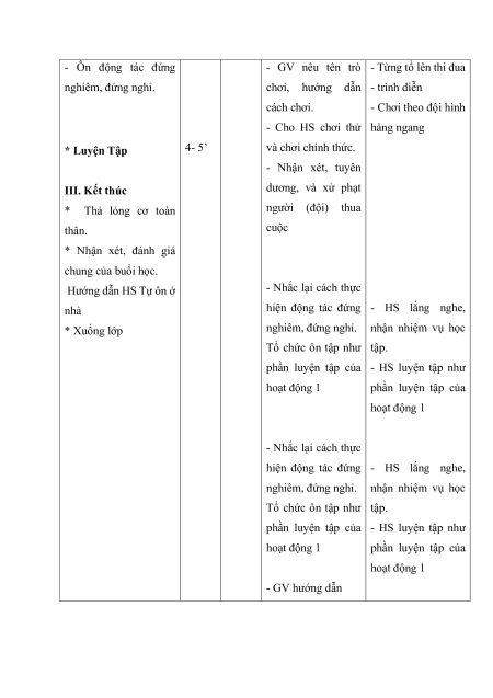 Giáo án GDTC lớp 1 (sách mới) | Giáo án Giáo dục thể chất lớp 1