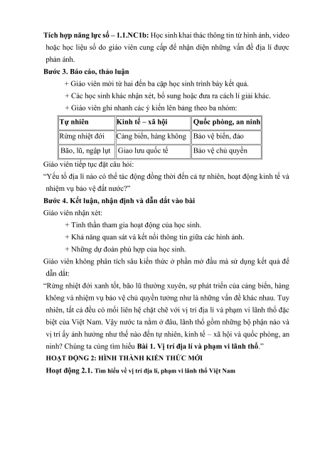 Giáo án Địa lí 12 Kết nối tri thức (năng lực số)