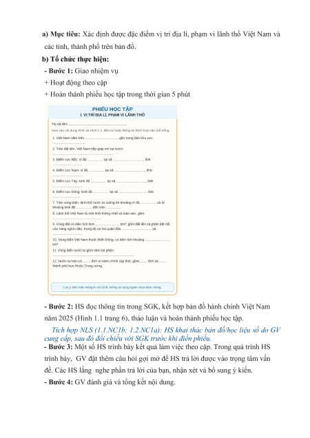Giáo án Địa lí 12 Kết nối tri thức (năng lực số)