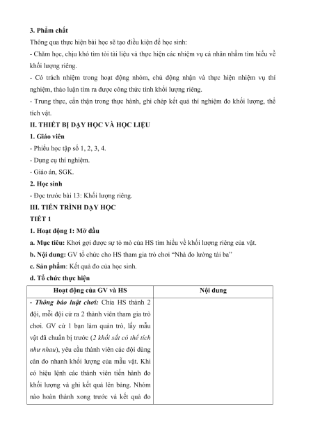 Giáo án Vật lí 8 Kết nối tri thức (năng lực số)