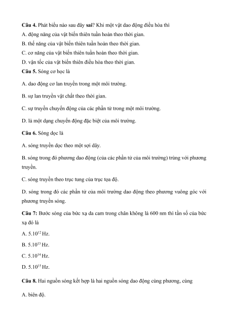 10 đề thi Vật lí 11 Cuối kì 1 cấu trúc mới có lời giải (sách mới)