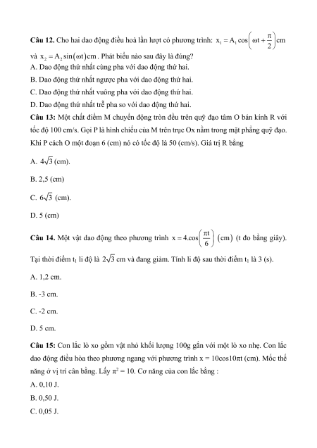 10 đề thi Vật lí 11 Cuối kì 1 cấu trúc mới có lời giải (sách mới)