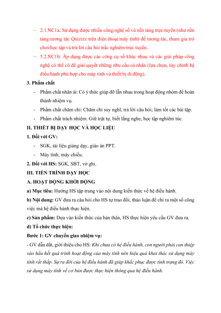 Giáo án Tin học 11 (năng lực số)