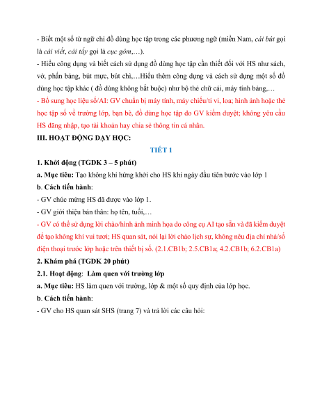 Giáo án Tiếng Việt lớp 1 (sách mới) | Giáo án Tiếng Việt lớp 1