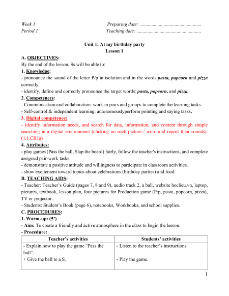Giáo án Tiếng Anh lớp 2 Global success (năng lực số)