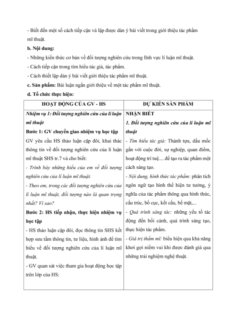 Giáo án Mĩ thuật 11 Kết nối tri thức (năng lực số)