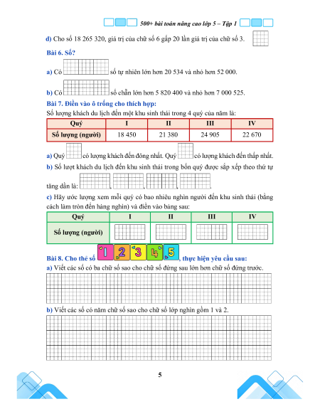 500+ Bài toán nâng cao lớp 5