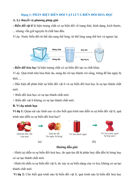 Các dạng bài tập Hóa học 8 (có lời giải)