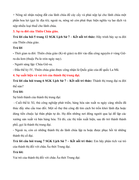 Giải sgk Lịch sử 7 (sách mới)