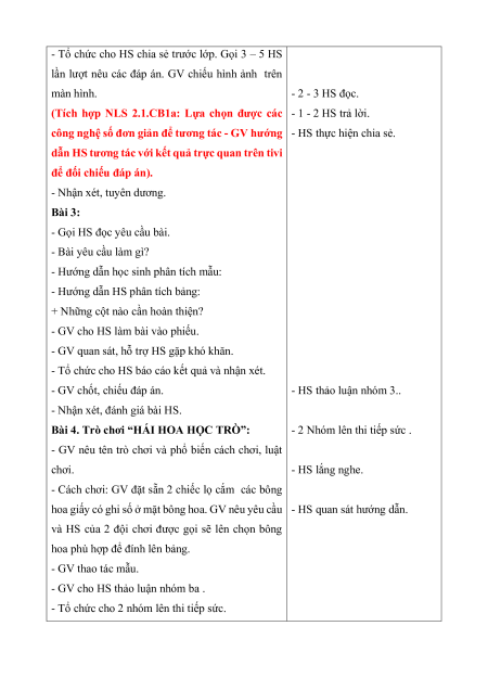 Giáo án Toán lớp 2 (sách mới) | Giáo án Toán lớp 2