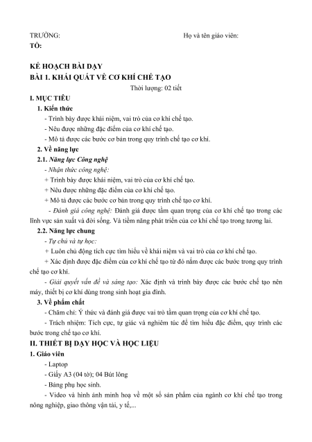 Giáo án Công nghệ 11 (năng lực số)