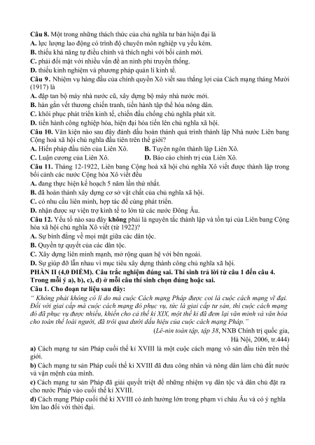 Bộ 19 đề thi giữa kì 1 Lịch sử 11 Kết nối tri thức cấu trúc mới có đáp án