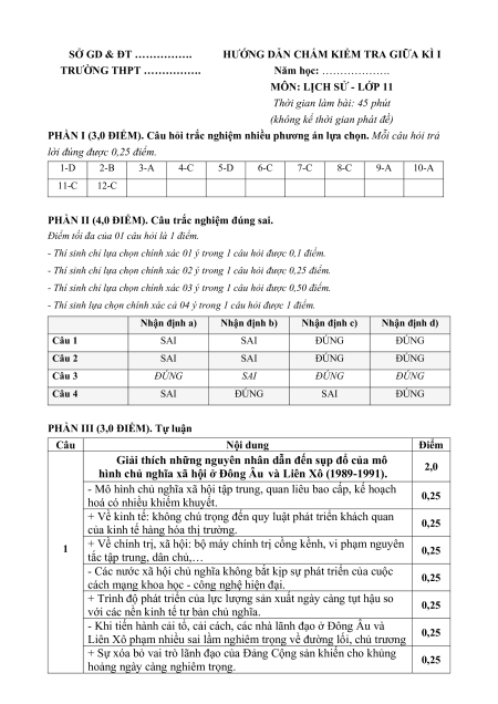 Bộ 19 đề thi giữa kì 1 Lịch sử 11 Kết nối tri thức cấu trúc mới có đáp án