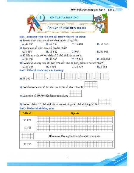 500+ Bài toán nâng cao lớp 4