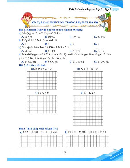 500+ Bài toán nâng cao lớp 4