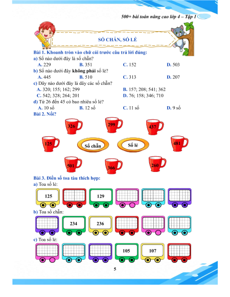 500+ Bài toán nâng cao lớp 4
