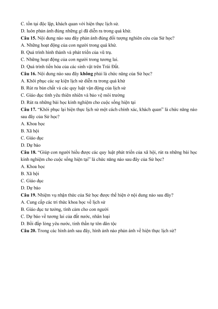 Trắc nghiệm Lịch sử 10 sách mới (có đúng sai)