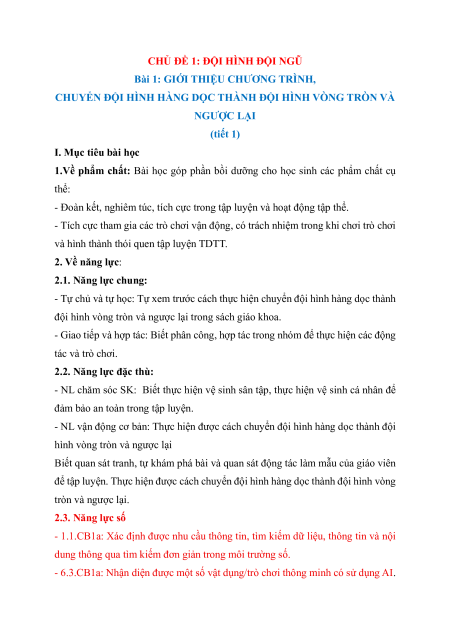 Giáo án GDTC lớp 2 Kết nối tri thức (năng lực số)
