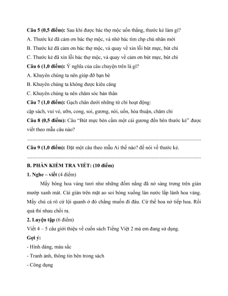 22 đề thi Tiếng việt lớp 2 Học kì 2 có lời giải (sách mới)