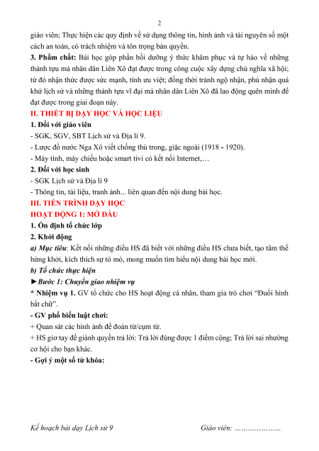 Giáo án Lịch sử 9 Kết nối tri thức (năng lực số)