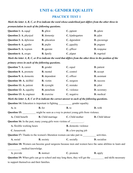 Practice test Tiếng Anh 10 Global success Học kì 2