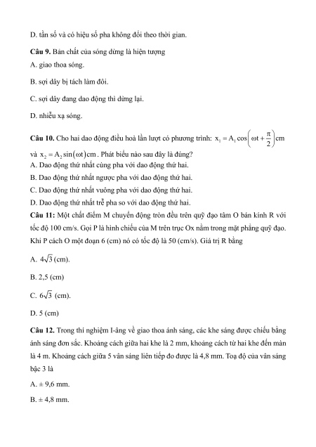 10 đề thi Vật lí 11 Cuối kì 1 cấu trúc mới có lời giải (sách mới)