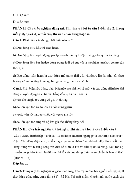 10 đề thi Vật lí 11 Cuối kì 1 cấu trúc mới có lời giải (sách mới)