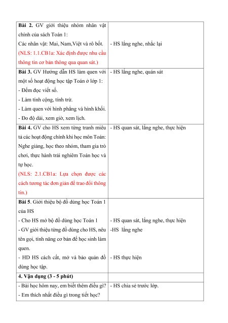 Giáo án Toán lớp 1 (sách mới) | Giáo án Toán lớp 1