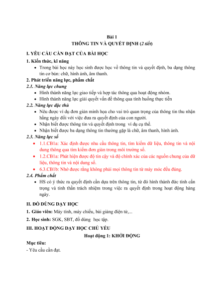 Giáo án Tin học lớp 3 Kết nối tri thức (năng lực số)