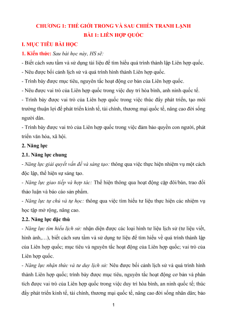 Giáo án Lịch sử 12 Kết nối tri thức (năng lực số)