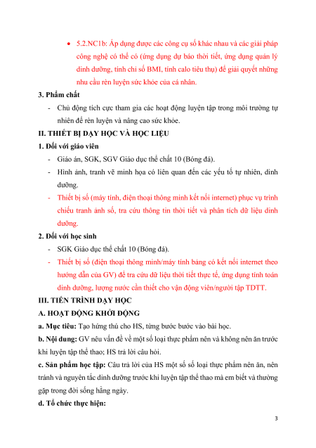 Giáo án Bóng đá 10 Kết nối tri thức (năng lực số)
