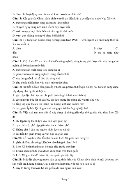 Trắc nghiệm Lịch sử 9 có đúng sai (sách mới)