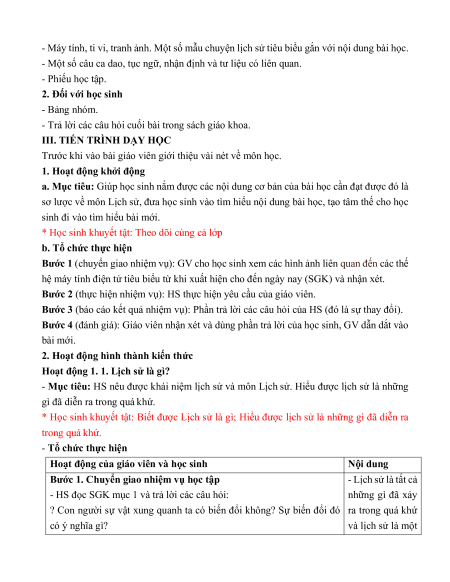 Giáo án Lịch sử 6 Kết nối tri thức (năng lực số)
