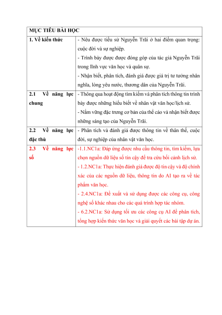 Giáo án Học kì 2 Ngữ văn 10 Kết nối tri thức (năng lực số)