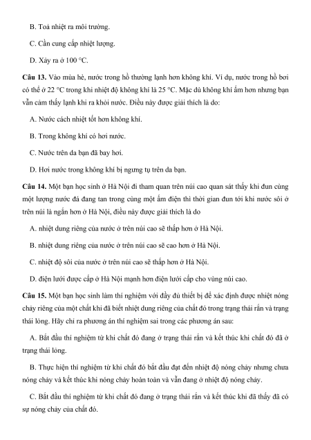 Bộ 13 đề thi giữa kì 1 Vật lí 12 có đáp án