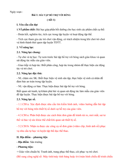 Giáo án GDTC lớp 3 (sách mới) | Giáo án Giáo dục thể chất lớp 3