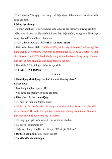 Giáo án Tự nhiên xã hội lớp 1 (sách mới) | Giáo án Tự nhiên và xã hội lớp 1