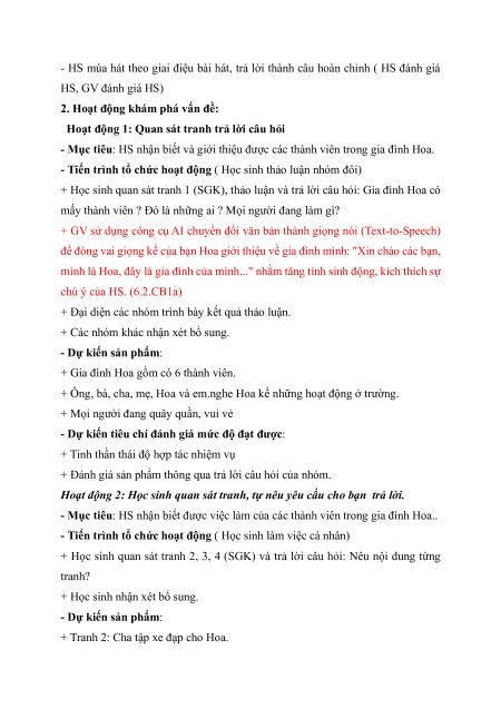 Giáo án Tự nhiên xã hội lớp 1 (sách mới) | Giáo án Tự nhiên và xã hội lớp 1
