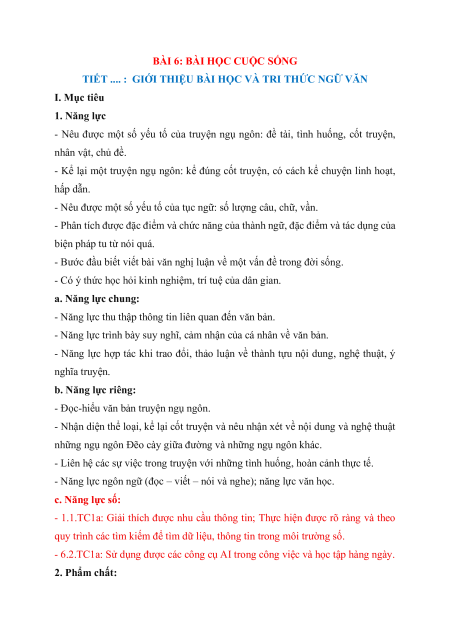 Giáo án Ngữ văn 7 Học kì 2 Kết nối tri thức (năng lực số)