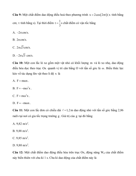 12 đề thi Vật lí 11 Giữa kì 1 có lời giải (sách mới)