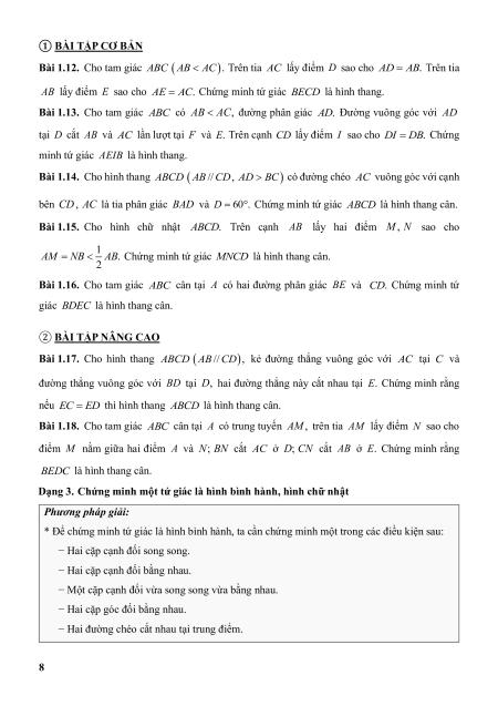 500+ Bài tập chọn lọc Toán 8 Học kì 2
