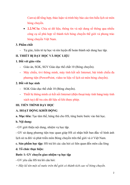 Giáo án Giáo dục thể chất 10 Kết nối tri thức (năng lực số)
