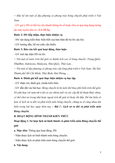 Giáo án Giáo dục thể chất 10 Kết nối tri thức (năng lực số)