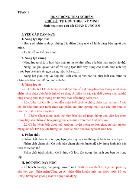 Giáo án Hoạt động trải nghiệm lớp 3 (sách mới) | Giáo án Hoạt động trải nghiệm lớp 3
