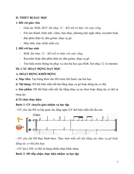 Giáo án Âm nhạc 12 Kết nối tri thức (năng lực số)