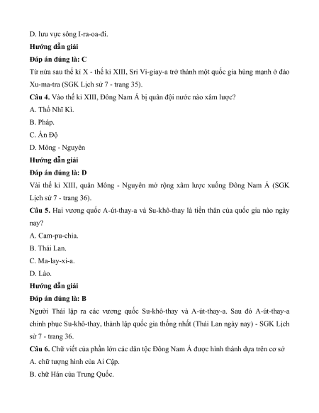 Trắc nghiệm Lịch Sử 7 có đúng sai (sách mới)