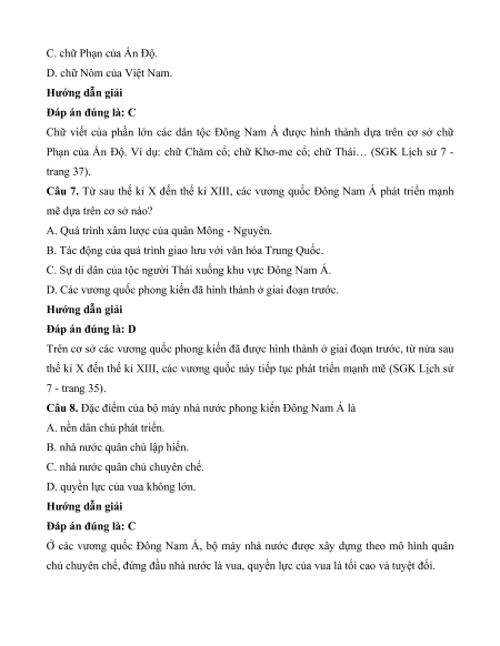 Trắc nghiệm Lịch Sử 7 có đúng sai (sách mới)