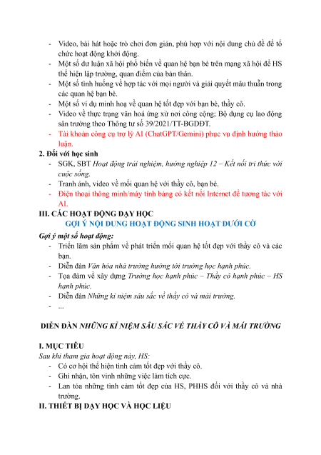 Giáo án HĐTN 12 Kết nối tri thức (năng lực số)